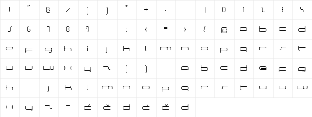 manu light  glyph index