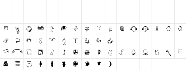 Bariety Show Regular  glyph index