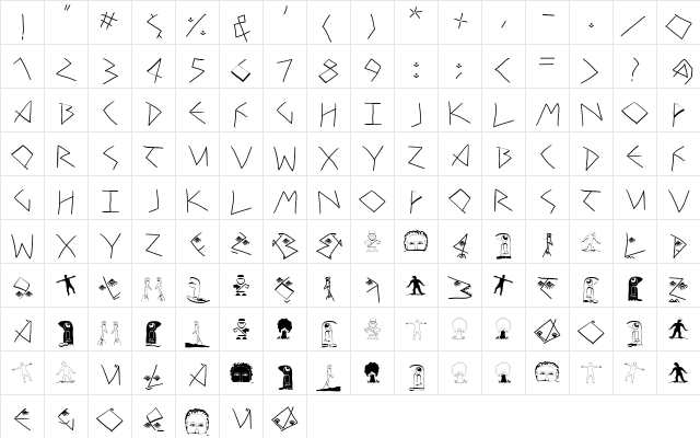 Rehacles-Light Regular  glyph index