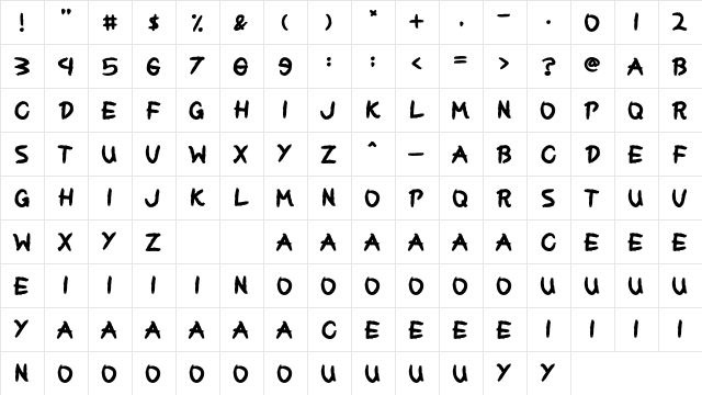 Craiyound Regular  glyph index