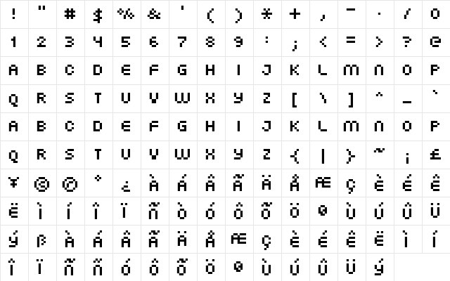 FFF Atlantis Regular  glyph index