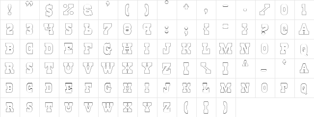 Regulators Outline Outline  glyph index