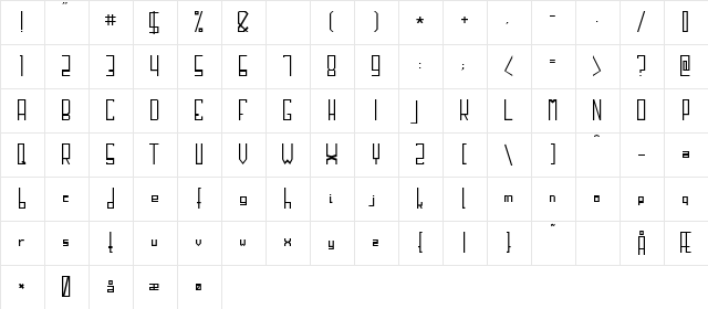 HiBlok Light  glyph index