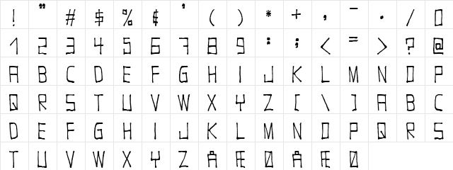 Nugacity Regular  glyph index
