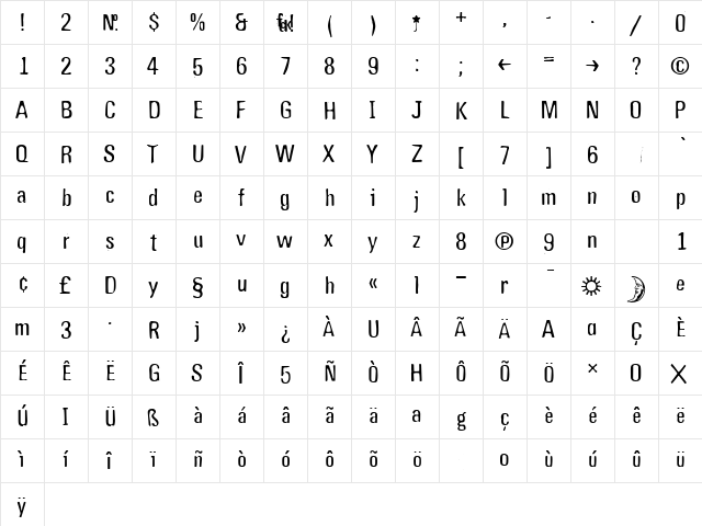 GagamondRegular Regular  glyph index