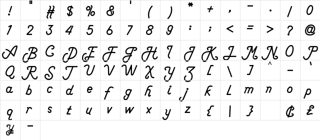 Anderson Silva Regular  glyph index
