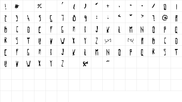 OldMovie Medium  glyph index