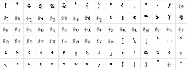 ElfPainting Regular  glyph index