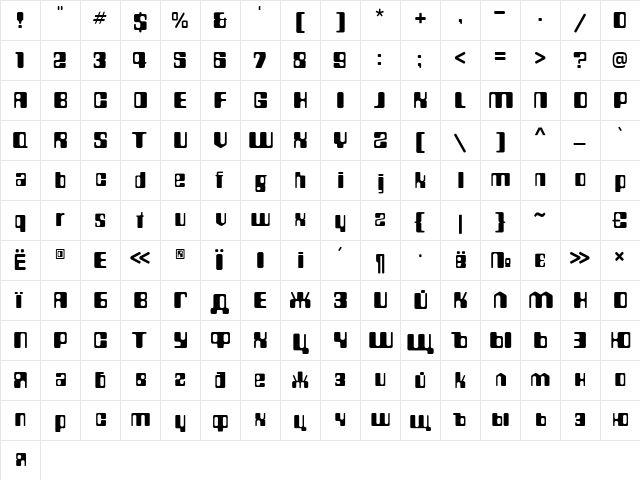 Countdown Normal  glyph index