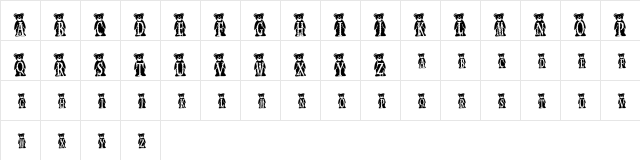 JNK BBEAR Regular  glyph index