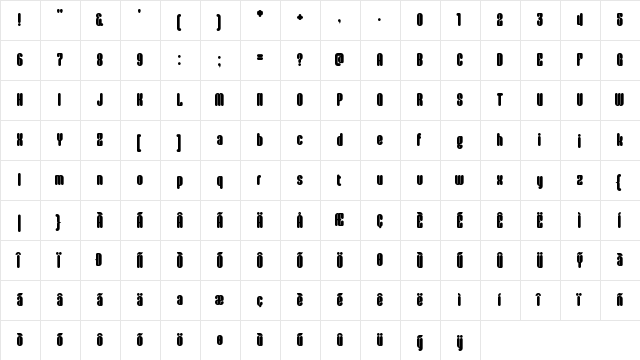 Filamentous Regular  glyph index