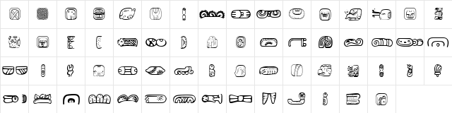 MesoAmerica Dings Three Regular  glyph index