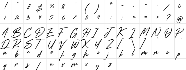 strude Regular  glyph index