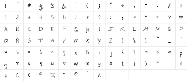 Camden Regular  glyph index