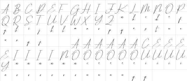 Yestermoon Demo Regular  glyph index