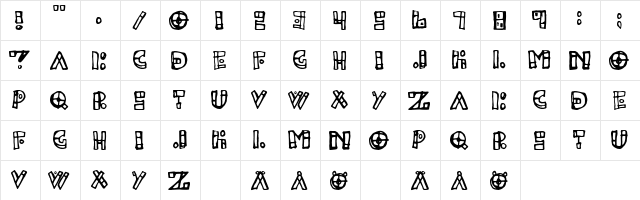 LeftSide Regular  glyph index