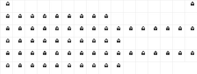 Stork Reality Regular  glyph index
