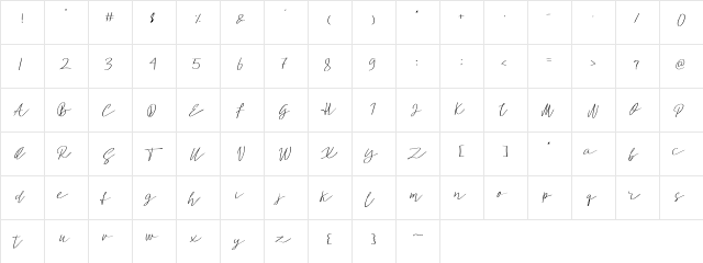 Analisa Regular  glyph index