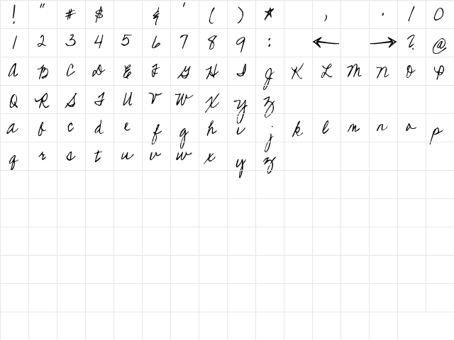 Pea XOXO from Karen Regular  glyph index