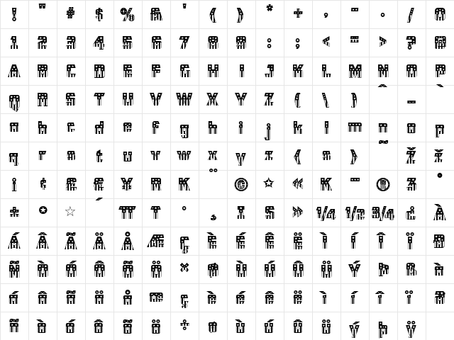 CFB1 American Patriot SOLID 2 Regular  glyph index