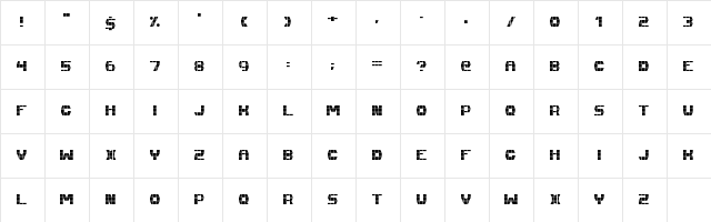 Fast Money Regular  glyph index