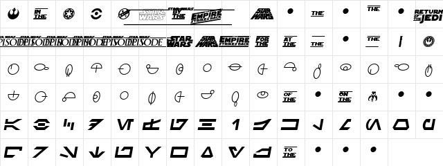 SF Distant Galaxy Symbols Italic  glyph index