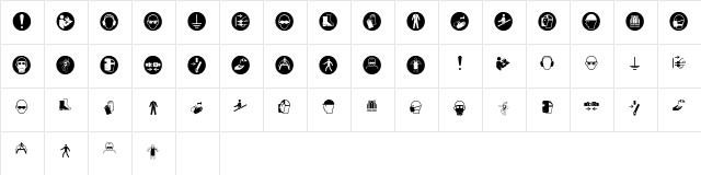 FontsVectorIso7010Mandatory Regular  glyph index