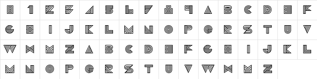 Talie Regular  glyph index