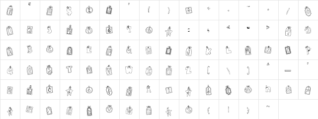 LDJ Gift Tags Regular  glyph index