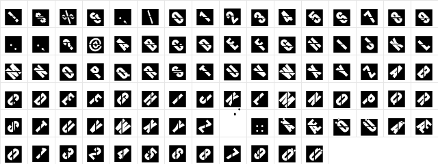 AeroGapBricks Regular  glyph index