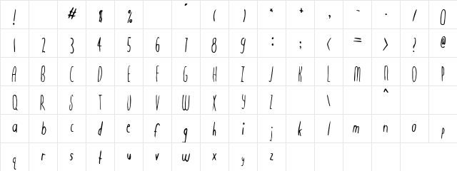 Antique Regular  glyph index