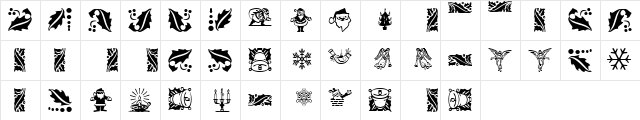 ChristmasMTTwo Regular  glyph index