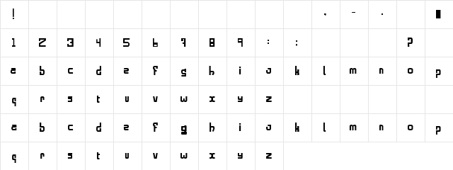 Resolution Regular  glyph index