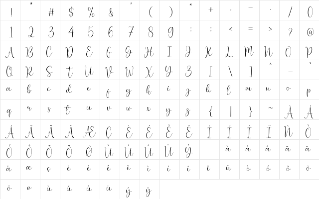 Lovely font demo 
  glyph index