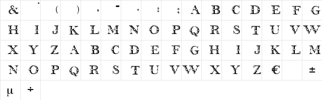 Relikt Regular  glyph index