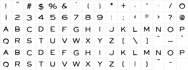 Powell and Geary Regular  glyph index