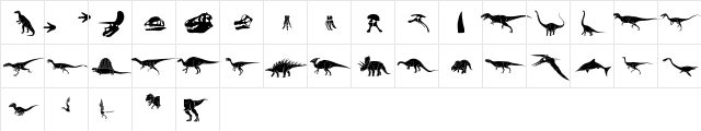 Dinosaur Solid  glyph index