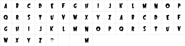 Startling Regular  glyph index