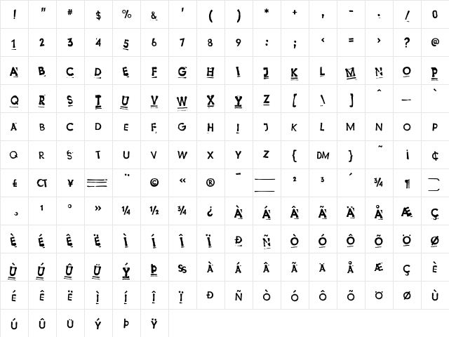 Suspension Medium  glyph index