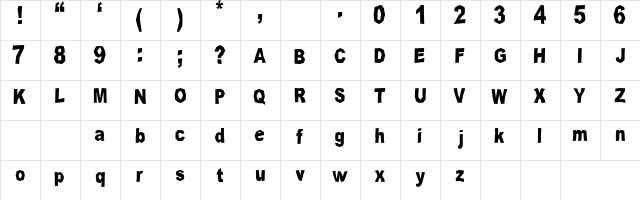 Edge Regular  glyph index