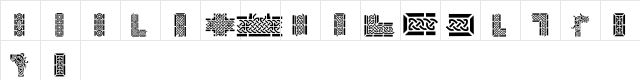 Celtic Designs I Regular  glyph index