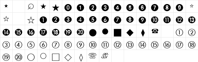 Abacus Two SSi Regular  glyph index