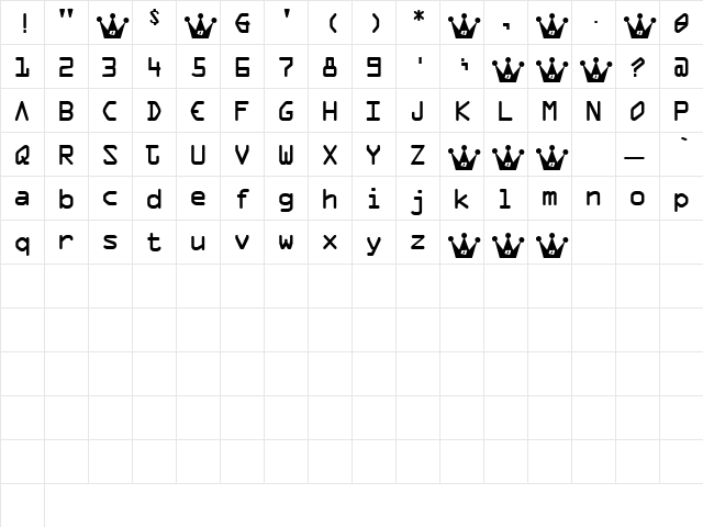 Saturn Return Regular  glyph index