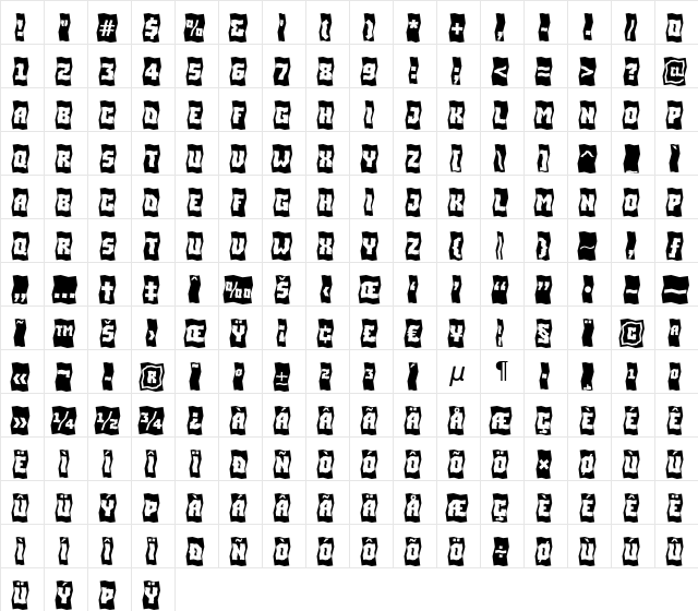 a_SimplerCmFld Bold  glyph index