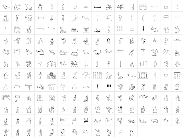 The Nile Song Regular  glyph index