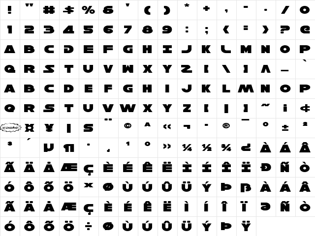 Han Solo Expanded Expanded  glyph index