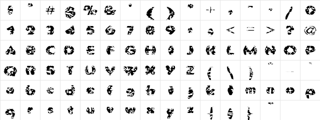 Sharp Cheese Regular  glyph index