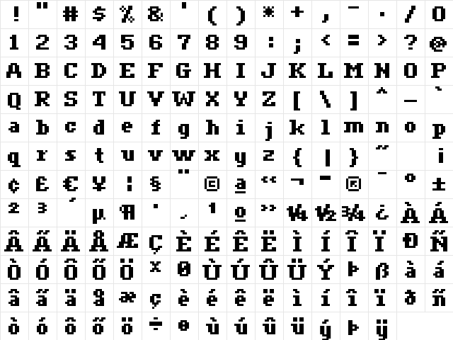 ceriph 07_66 Regular  glyph index