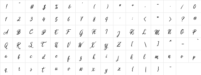 Rosedita Rosedita  glyph index