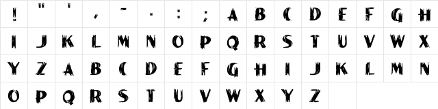 Paint Peel Initials  glyph index